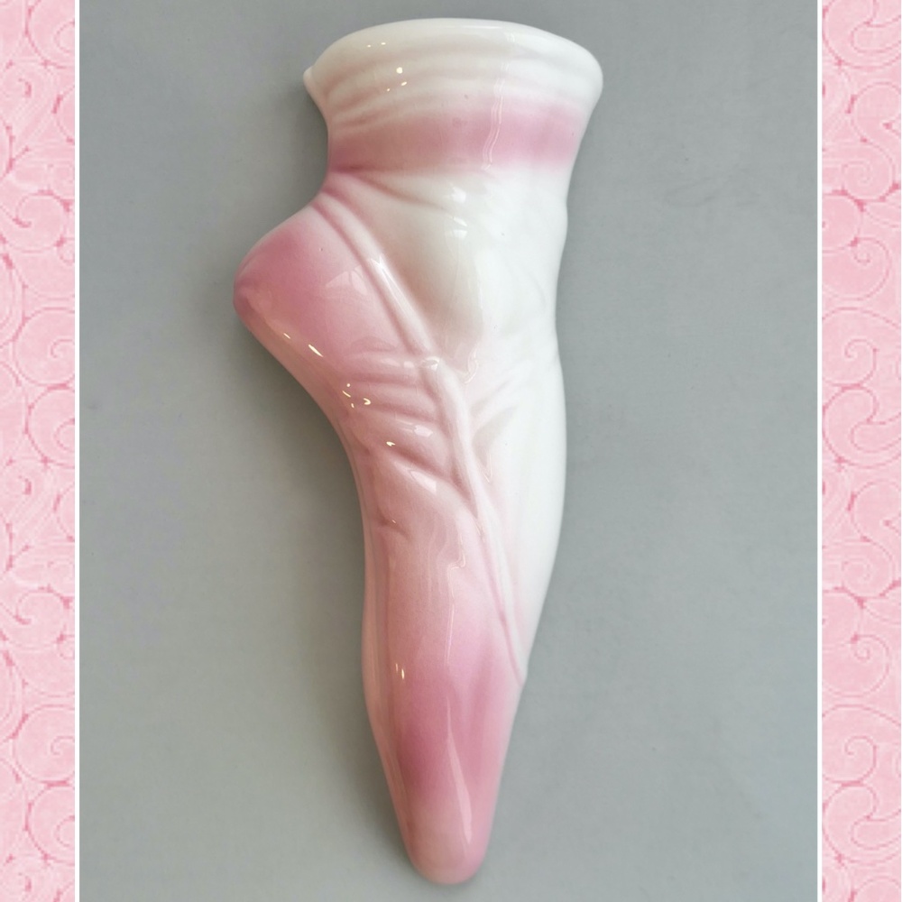Vintage Pink Ballerina Slipper Wall Pocket
